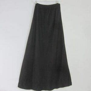 Vtg Lezley George London Womens US 6 Black Maxi Skirt A Line UK 4 Crinkle Fabric